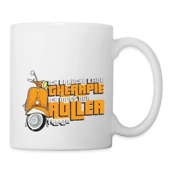 Retro Roller Therapie Motorroller Scooter Geschenk - Tasse - Weiß - Rechts