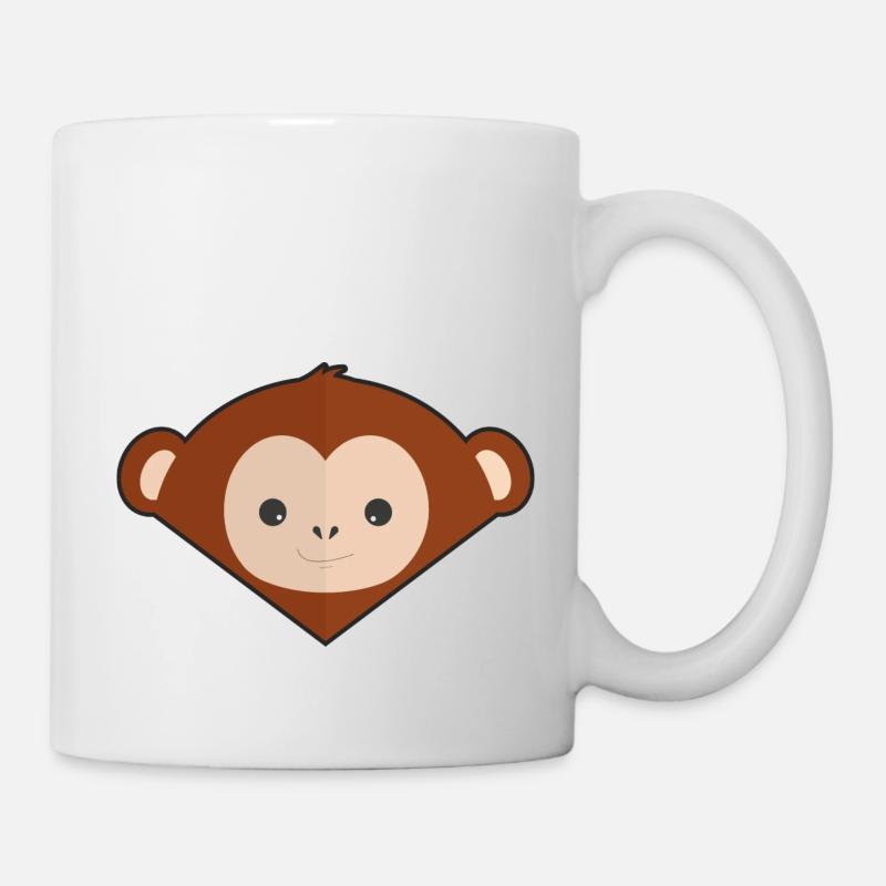 Niedlicher einfacher Affe - Tasse - Weiß