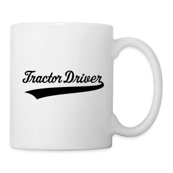 Traktorfahrer – Beschriftung (Farmer / Schwarz) - Tasse - Weiß - Rechts