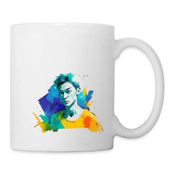 Aquarelle eines Jungen - Tasse - Weiß - Rechts