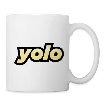 Yolo Trendy Words Typography, Modern Slang Sayings - Mug - white - Right