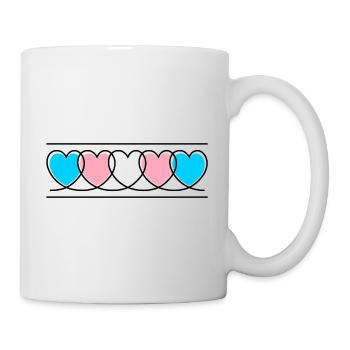 Trans Herzen transsexuell trans* Herz Transgender - Tasse - Weiß - Rechts