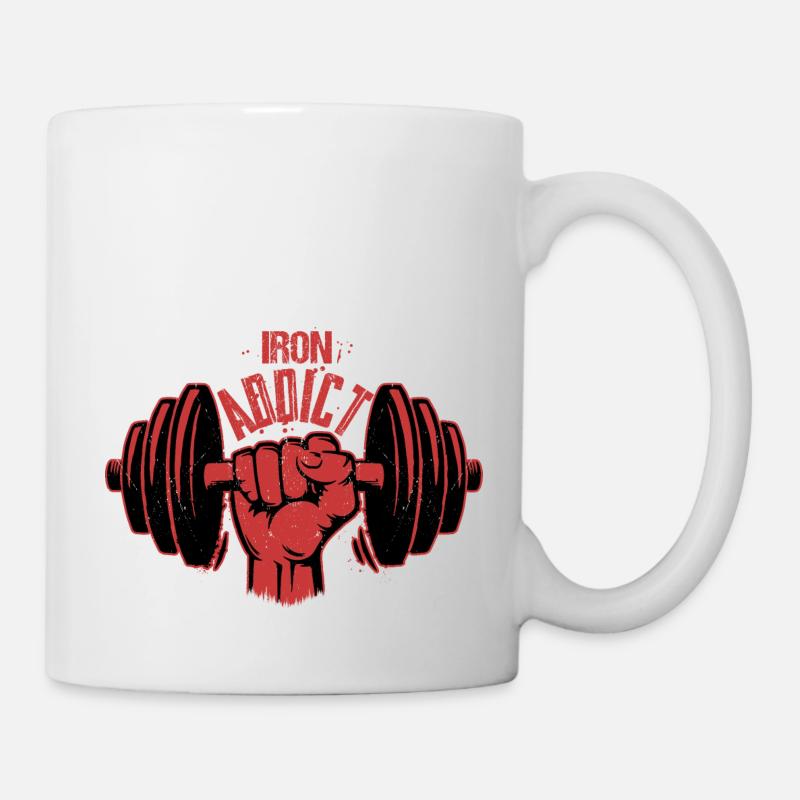 Iron Addict Workout Training Weight Lifting - Tasse - Weiß