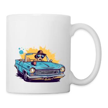 Emma in a convertible - Mug - white - Right