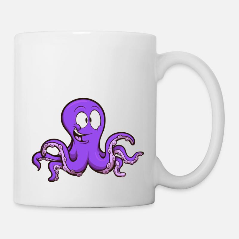Pieuvre mignonne - Mug blanc - blanc