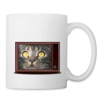 Cat on TV - Mug - white - Right
