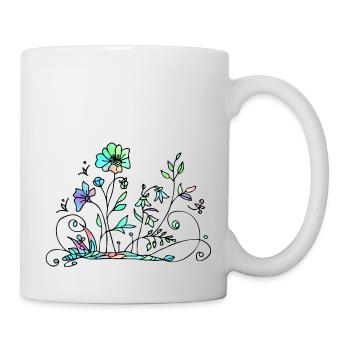Fleur - Mug blanc - blanc - Droite