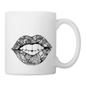 Lèvres, bouche, baisers lèvres - Mug blanc - blanc - Droite