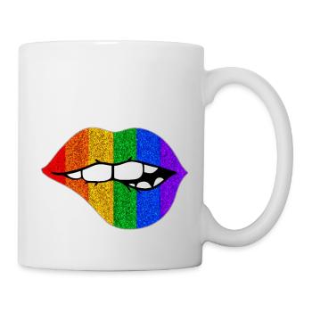 LÈVRES LGBTQ+ MORDANT LA FIERTÉ - Mug blanc - blanc - Droite