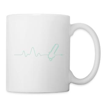 Tronçonneuse Heartbeat Woodworker Hommes Femmes - Mug blanc - blanc - Droite