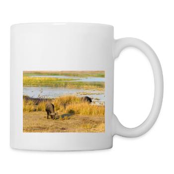 African herd of Cape buffalo Namibia Africa - Mug - white - Right