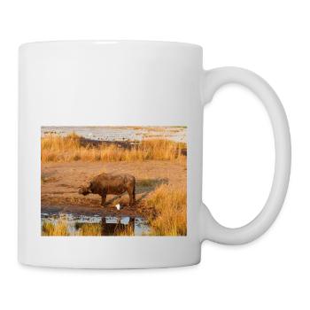African herd of Cape buffalo Namibia Africa - Mug - white - Right