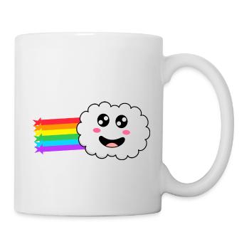 Wolke mit Regenbogen im Schlepptau - Tasse - Weiß - Rechts