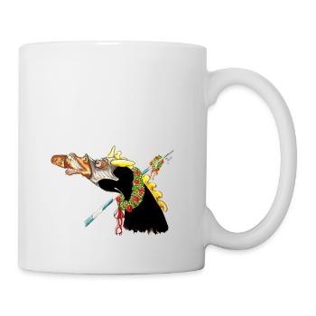 SAUFENDEr Gaul SCHWARZ GELB - Tasse - Weiß - Rechts