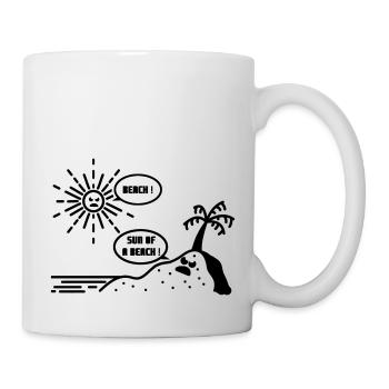 BEACH ! SUN OF A BEACH !(plage, été, vacances)flex - Mug blanc - blanc - Droite