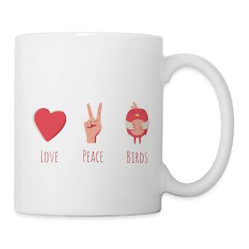 Vögel - Tasse - Weiß - Rechts