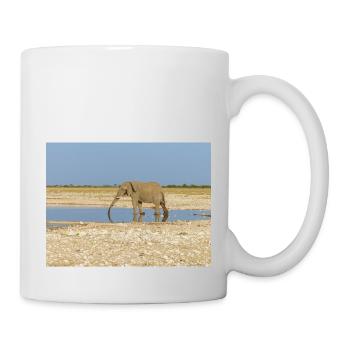 Elefant und Landschaft im Etosha Nationalpark - Tasse - Weiß - Rechts