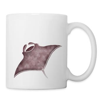 "Manta", Boho Line Art Design, Serie "Ocean" - Tasse - Weiß - Rechts