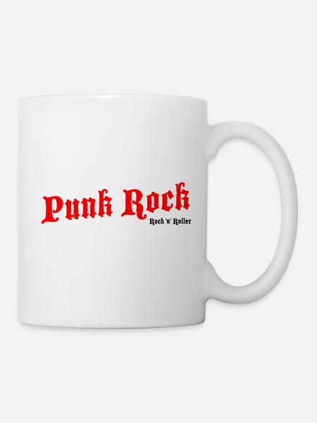 Punk Rock Rouge - Logo Noir - Mug blanc - blanc