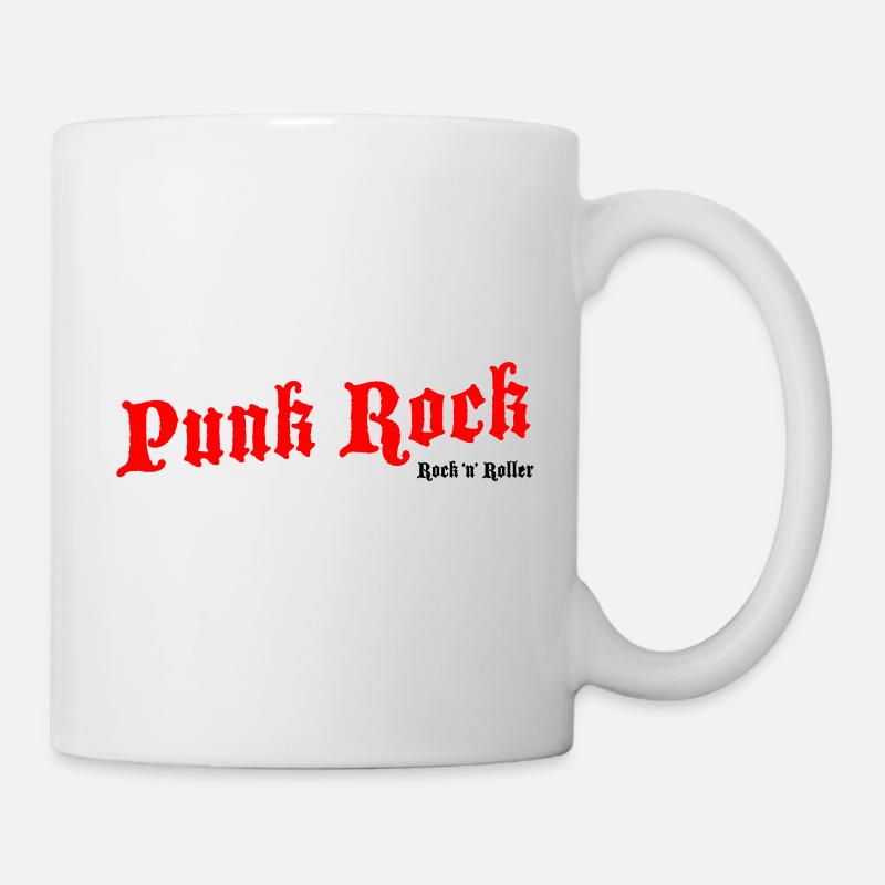 Punk Rock Rouge - Logo Noir - Mug blanc - blanc