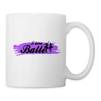 i love ballet with color - Mug - white - Right