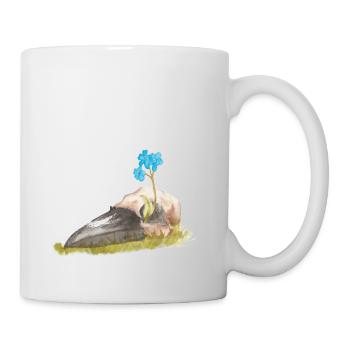 Goth Goblincore Bird Skull Aquarelle Peinture - Mug blanc - blanc - Droite