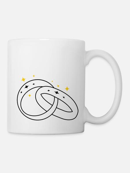 Trauringe zur Verlobung2 - Tasse - Weiß