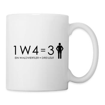 1 Waldviertler = 3 Leut - Tasse - Weiß - Rechts