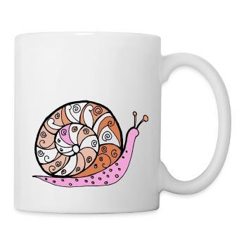 Schnecke - Tasse - Weiß - Rechts