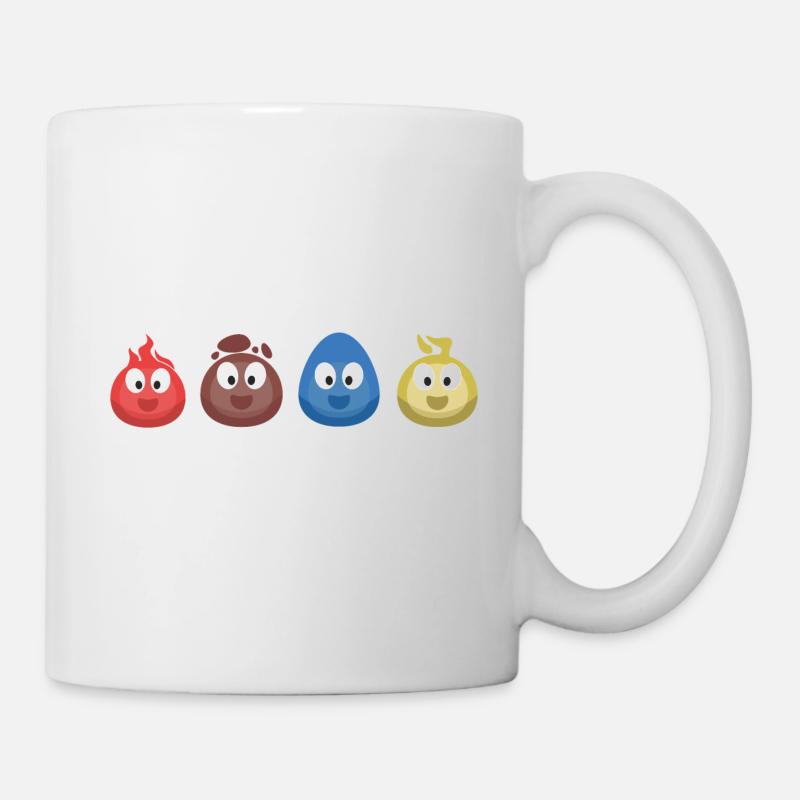 4 Elemente (Feuer, Erde, Wasser, Luft) (Bubble) - Tasse - Weiß