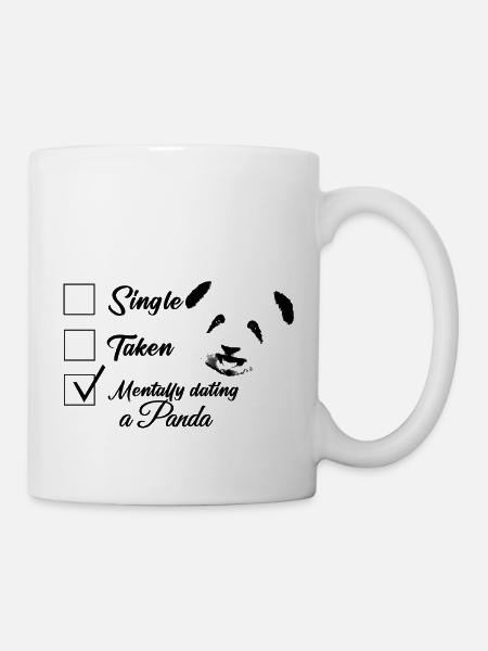 Panda, single, dating, taken - Tasse - Weiß