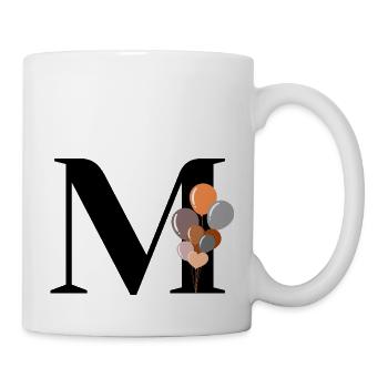 Buchstabe m Geburtstagsballon - Tasse - Weiß - Rechts