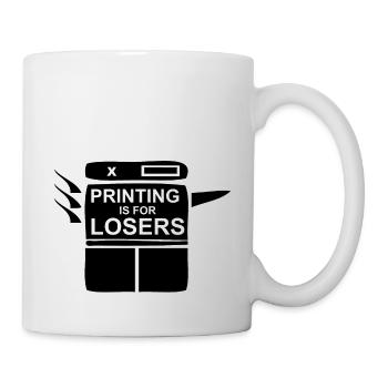 L’impression est pour les perdants - Mug blanc - blanc - Droite