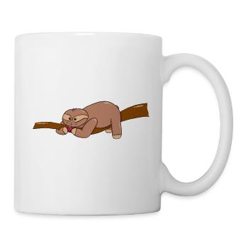 Le petit paresseux trouve la fraise - Mug blanc - blanc - Droite