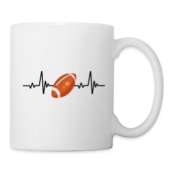 Rugby battement de coeur - Mug blanc - blanc - Droite