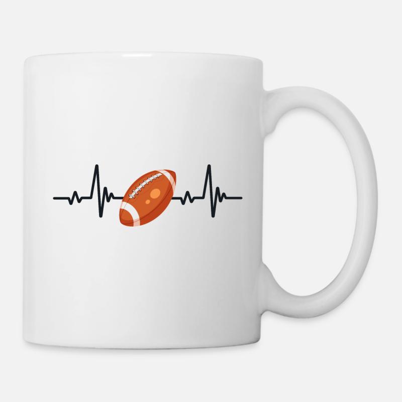 Rugby battement de coeur - Mug blanc - blanc