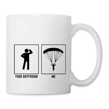 Dein Freund - Ich - Gleitschirmfliegen Front Desig - Tasse - Weiß - Rechts