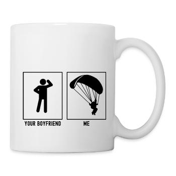 Dein Freund - Ich - Gleitschirmfliegen Landung - Tasse - Weiß - Rechts
