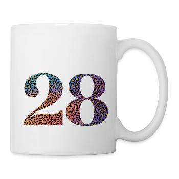 28e anniversaire léopard - Mug blanc - blanc - Droite