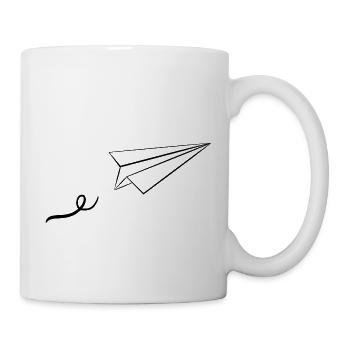 Avion en papier - Mug blanc - blanc - Droite