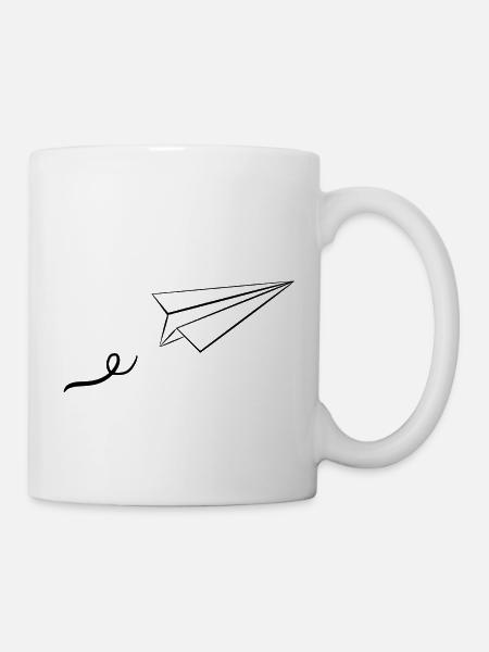 Papierflieger - Tasse - Weiß