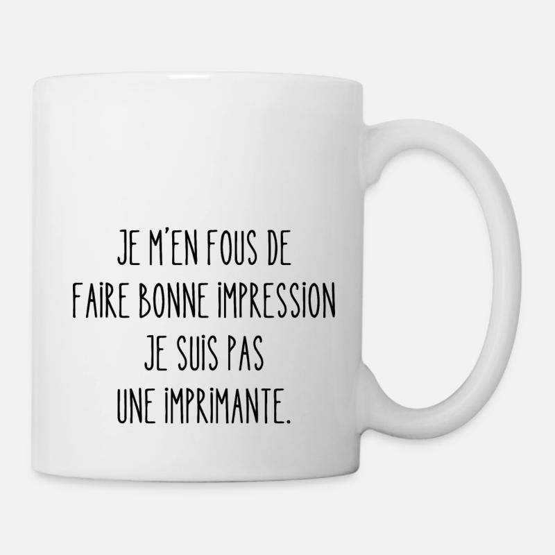 je m'en fous de faire bonne impression - Mug blanc - blanc