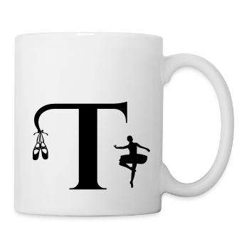 Letter t ballerina - Mug - white - Right