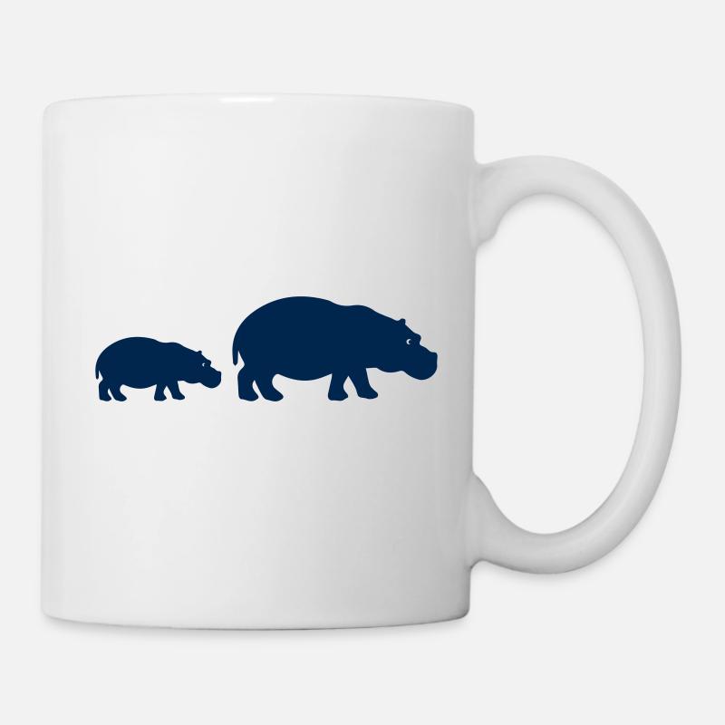 nilpferde silhouette - Tasse - Weiß