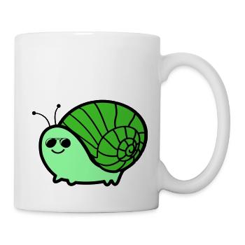schnecke cool - Tasse - Weiß - Rechts