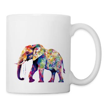 elefant bunt - Tasse - Weiß - Rechts