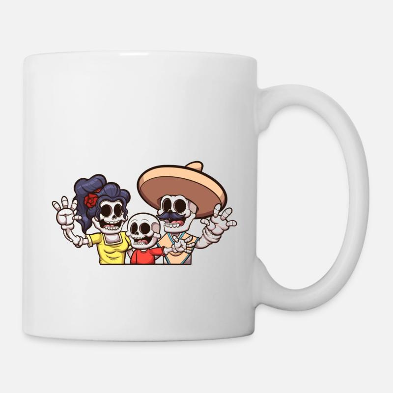 Famille de squelettes mexicains - Mug blanc - blanc