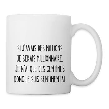 si j'avais des millions - Mug blanc - blanc - Droite
