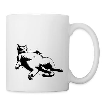 Gros chat paresseux | Chat mignon - Mug blanc - blanc - Droite