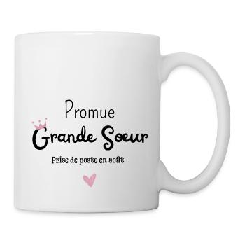 Promue grande soeur en août - annonce grossesse - Mug blanc - blanc - Droite